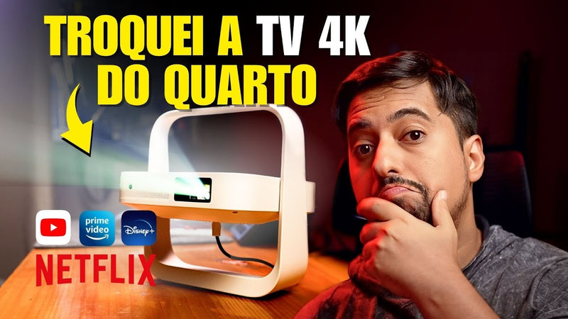 TROQUEI a TV 4K do quarto por um MINI PROJETOR com TELA GIGANTE! XGIMI Elfin Flip