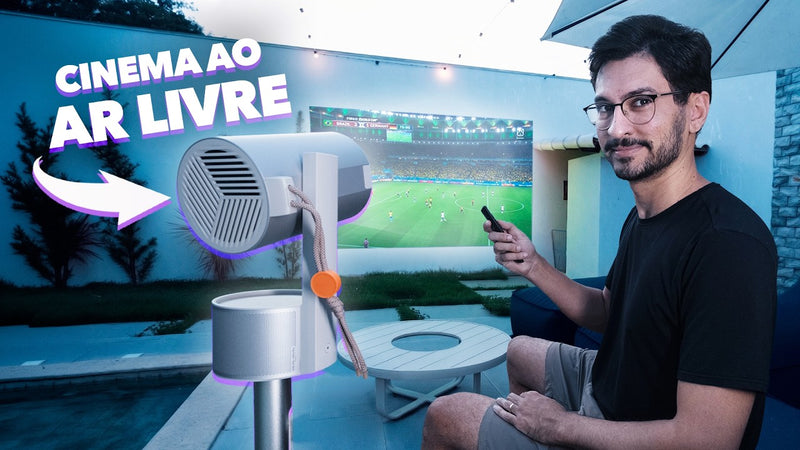 Montei um CINEMA AO AR LIVRE no quintal de casa! | Projetor Portátil XGIMI MoGo 3 Pro